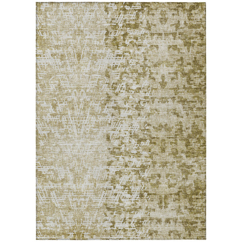 8' X 10' Taupe Beige And Ivory Abstract Washable Indoor Outdoor Area Rug