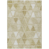 8' X 10' Khaki Beige And Tan Geometric Washable Indoor Outdoor Area Rug