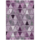 3' X 5' Merlot Purple And Lavender Geometric Washable Indoor Outdoor Area Rug