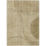 5' X 8' Brown Taupe And Ivory Striped Washable Indoor Outdoor Area Rug