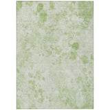 5' X 8' Green And Ivory Floral Washable Indoor Outdoor Area Rug