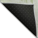 5' X 8' Green And Ivory Floral Washable Indoor Outdoor Area Rug