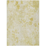 5' X 8' Gold Wheat And Ivory Floral Washable Indoor Outdoor Area Rug