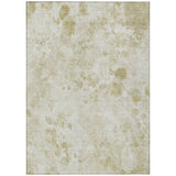 8' X 10' Khaki Beige And Tan Floral Washable Indoor Outdoor Area Rug