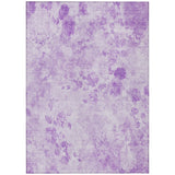 8' X 10' Lavender And Purple Floral Washable Indoor Outdoor Area Rug