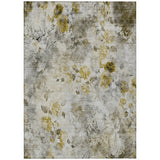 3' X 5' Taupe Ivory And Tan Floral Washable Indoor Outdoor Area Rug