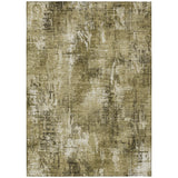 5' X 8' Brown Taupe And Ivory Abstract Washable Indoor Outdoor Area Rug