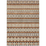 3' X 5' Chocolate And Taupe Quatrefoil Washable Indoor Outdoor Area Rug