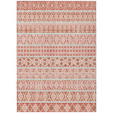 5' X 8' Salmon Beige And Copper Quatrefoil Washable Indoor Outdoor Area Rug