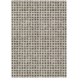 5' X 8' Brown Taupe And Ivory Geometric Washable Indoor Outdoor Area Rug