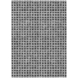 8' X 10' Graphite Gray And Silver Geometric Washable Indoor Outdoor Area Rug