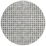 8' Gray Charcoal And Silver Round Geometric Washable Indoor Outdoor Area Rug