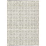 5' X 8' Ivory And Beige Geometric Washable Indoor Outdoor Area Rug