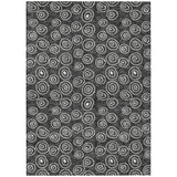 3' X 5' Black Gray And Ivory Geometric Washable Indoor Outdoor Area Rug