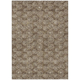 3' X 5' Brown Taupe And Beige Geometric Washable Indoor Outdoor Area Rug