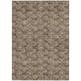 5' X 8' Brown Taupe And Beige Geometric Washable Indoor Outdoor Area Rug