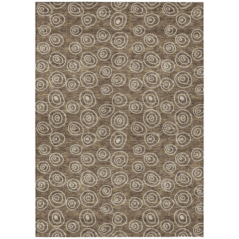 8' X 10' Brown Taupe And Beige Geometric Washable Indoor Outdoor Area Rug