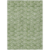 3' X 5' Green And Ivory Geometric Washable Indoor Outdoor Area Rug