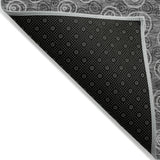 3' X 5' Gray Charcoal And Silver Geometric Washable Indoor Outdoor Area Rug