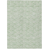 8' X 10' Mint Green Artichoke Green And Ivory Geometric Washable Indoor Outdoor Area Rug