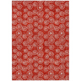 8' X 10' Red And Ivory Geometric Washable Indoor Outdoor Area Rug