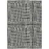 3' X 5' Black Gray And Ivory Striped Washable Indoor Outdoor Area Rug