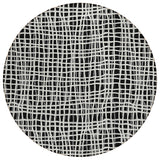 8' Black Gray And Ivory Round Striped Washable Indoor Outdoor Area Rug