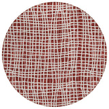 8' Burgundy And Ivory Round Striped Washable Indoor Outdoor Area Rug