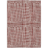 8' X 10' Burgundy And Ivory Striped Washable Indoor Outdoor Area Rug