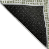 5' X 8' Green And Ivory Striped Washable Indoor Outdoor Area Rug