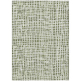 8' X 10' Green And Ivory Striped Washable Indoor Outdoor Area Rug