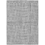 8' X 10' Gray Charcoal And Silver Striped Washable Indoor Outdoor Area Rug