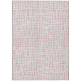 5' X 8' Pink And Ivory Striped Washable Indoor Outdoor Area Rug