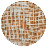 8' Orange Beige And Copper Round Striped Washable Indoor Outdoor Area Rug