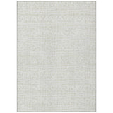 8' X 10' Ivory And Beige Geometric Washable Indoor Outdoor Area Rug