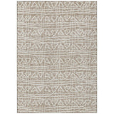 8' X 10' Taupe And Beige Geometric Washable Indoor Outdoor Area Rug