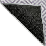 3' X 5' Purple And Ivory Geometric Washable Indoor Outdoor Area Rug