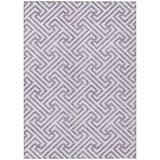 8' X 10' Purple And Ivory Geometric Washable Indoor Outdoor Area Rug