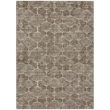 3' X 5' Chocolate And Beige Geometric Washable Indoor Outdoor Area Rug