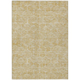 5' X 8' Gold Ivory And Beige Geometric Washable Indoor Outdoor Area Rug