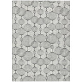 5' X 8' Graphite Gray And Silver Geometric Washable Indoor Outdoor Area Rug