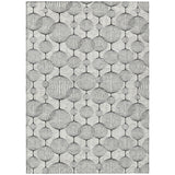 8' X 10' White Gray And Silver Geometric Washable Indoor Outdoor Area Rug