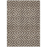 8' X 10' Brown Taupe And Beige Geometric Washable Indoor Outdoor Area Rug