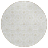 8' Ivory Beige And Taupe Round Floral Medallion Washable Indoor Outdoor Area Rug