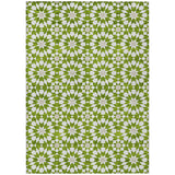 8' X 10' Lime Green Ivory And Beige Floral Medallion Washable Indoor Outdoor Area Rug