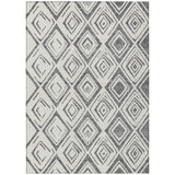 8' X 10' Gray And Ivory Geometric Washable Indoor Outdoor Area Rug