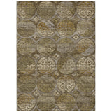 3' X 5' Brown Taupe And Gray Trellis Washable Indoor Outdoor Area Rug