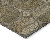 3' X 5' Brown Taupe And Gray Trellis Washable Indoor Outdoor Area Rug