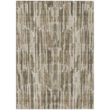 3' X 5' Brown And Taupe Abstract Washable Indoor Outdoor Area Rug