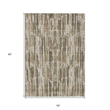 5' X 8' Brown And Taupe Abstract Washable Indoor Outdoor Area Rug